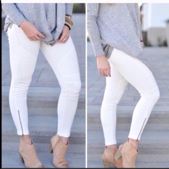 Pants - Moto Pants with Ankle Zipper